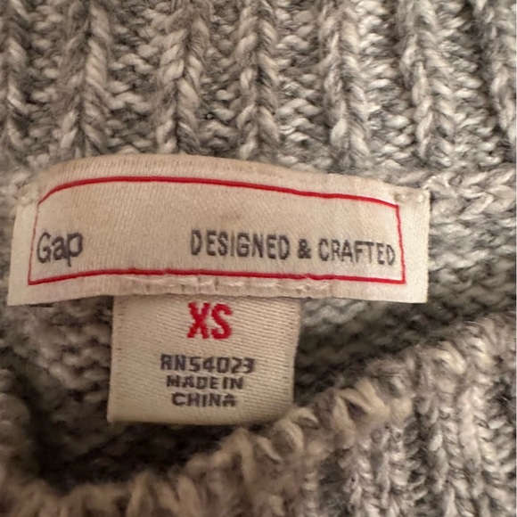 Gap Crafted Crew Neck Sweater Women XS light Gray  Knit Pockets(k11) - Picture 6 of 11